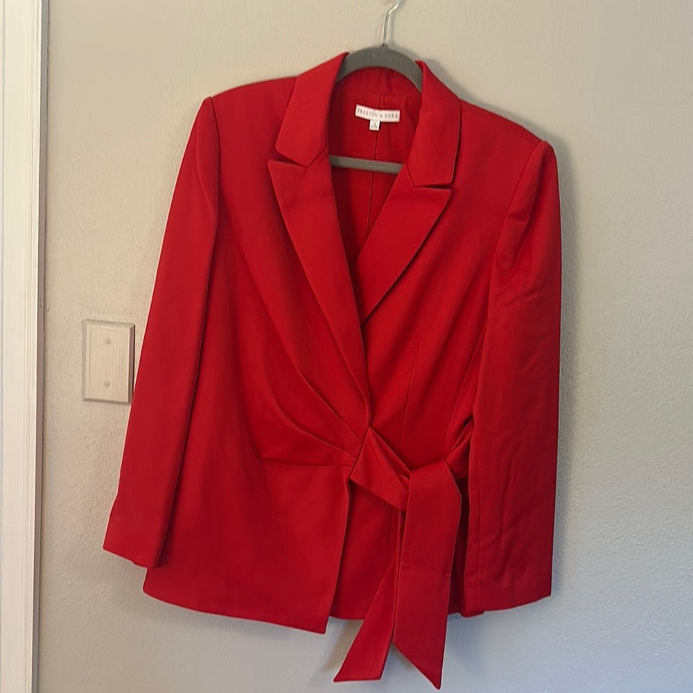Preston & York Red Blazer with Wrap Detail